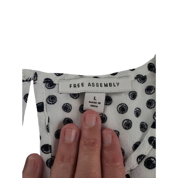 Free Assembly Black and White Polka Dot Dress - Size Large - Picture 2 of 2